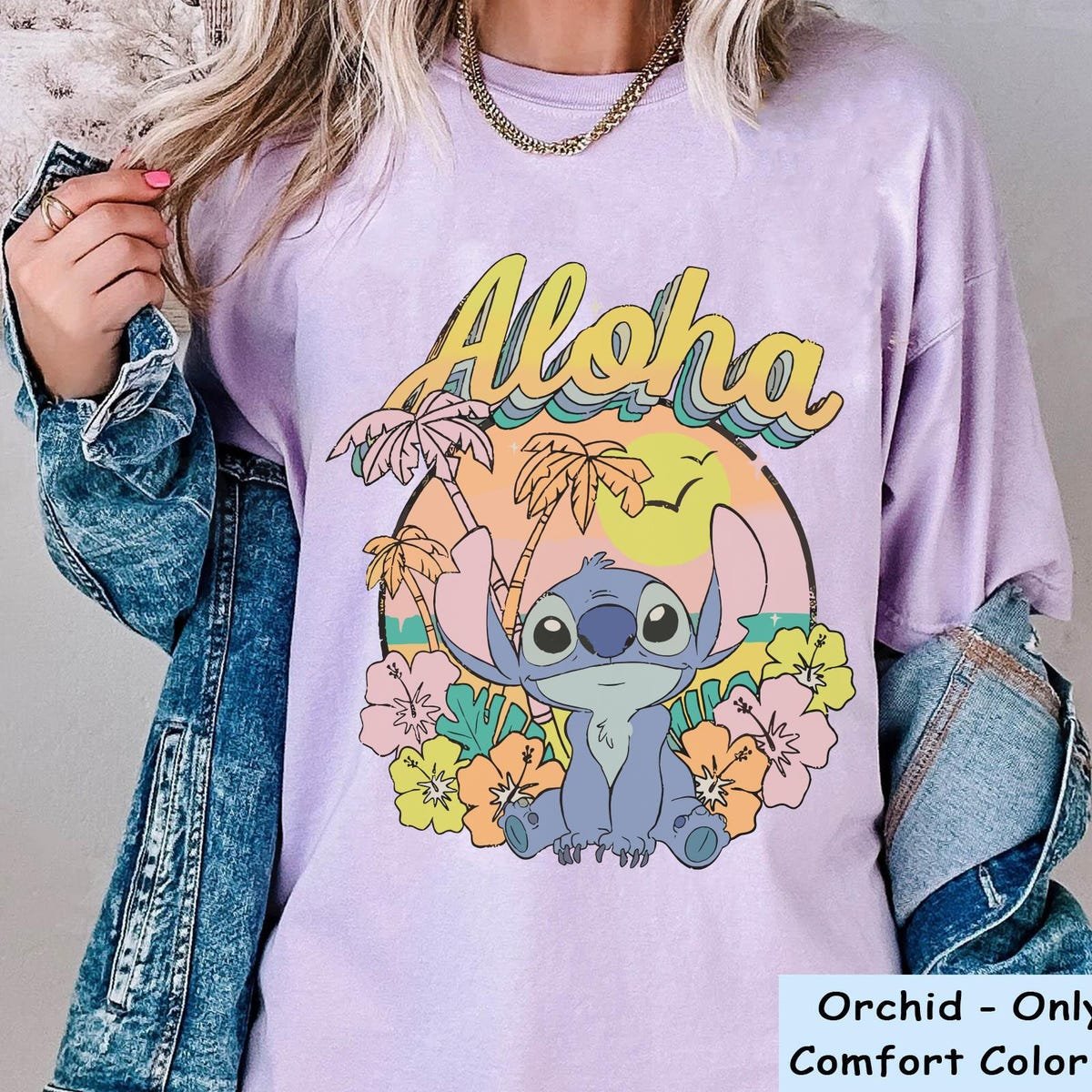 Stitch Hawaii Tee Retro Disney Lilo & Stitch Summer Shirt