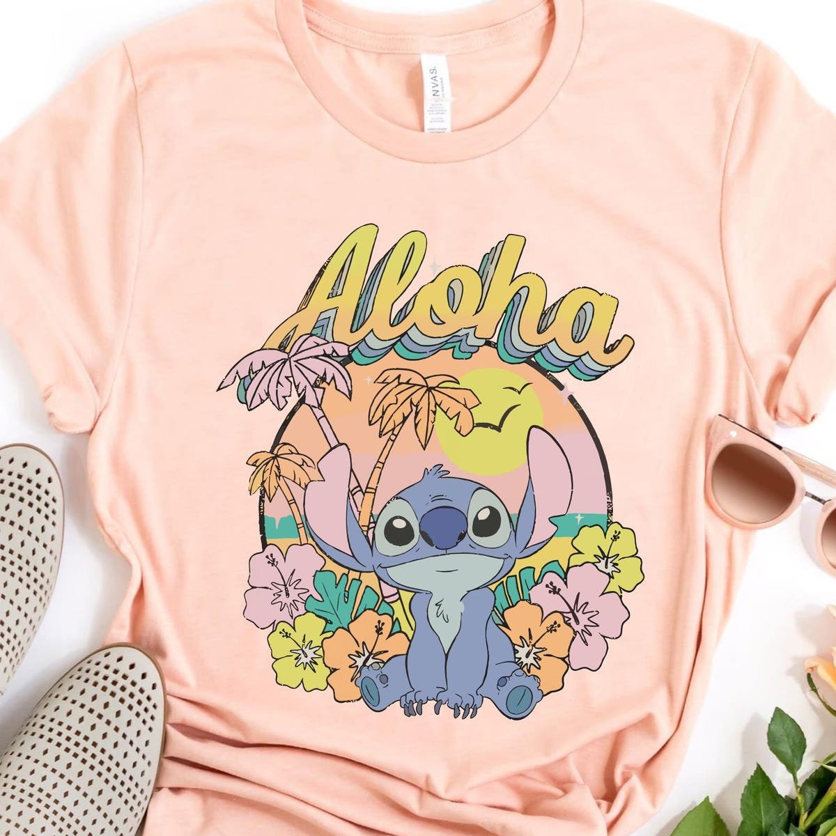 Stitch Hawaii Tee Retro Disney Lilo & Stitch Summer Shirt