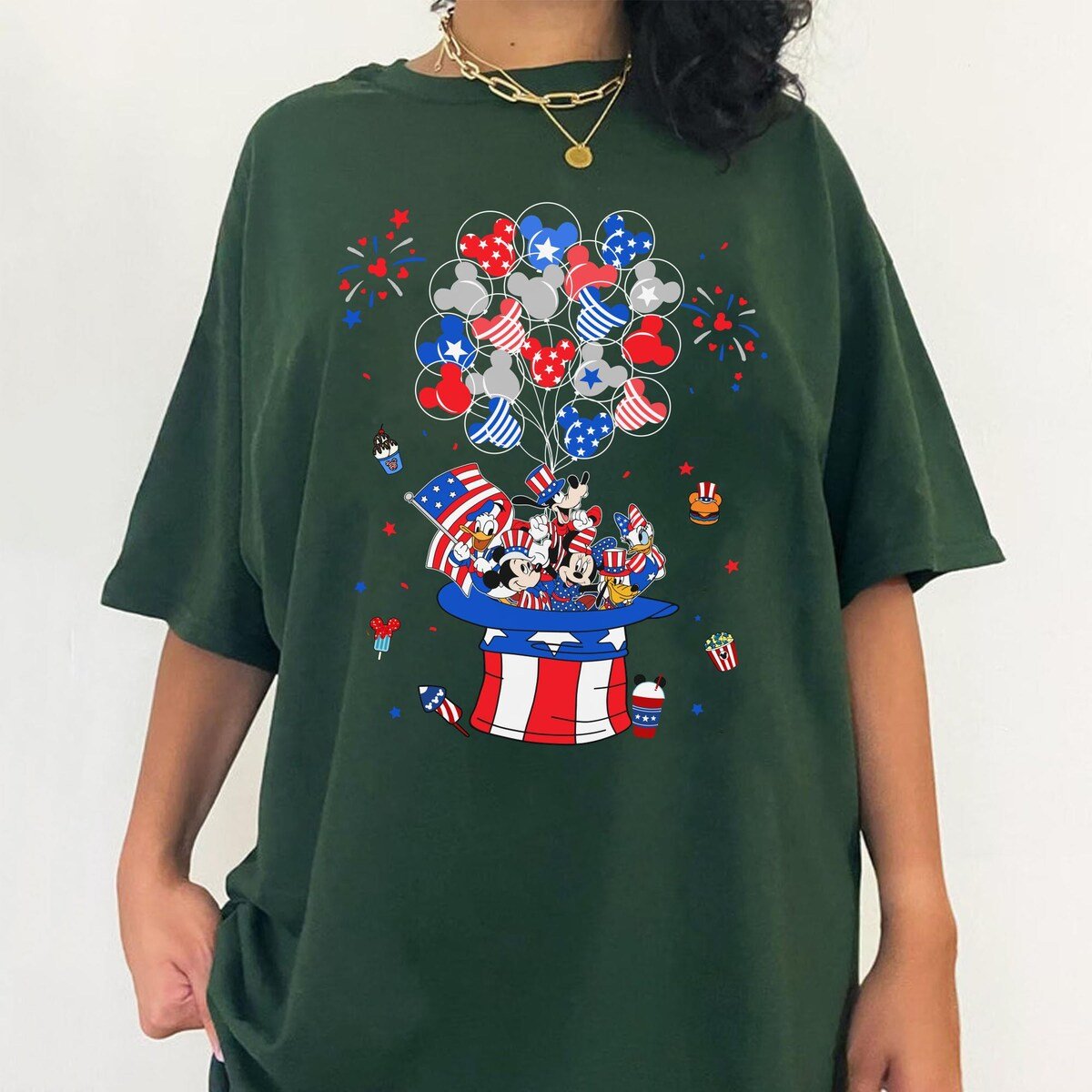 Vintage Disney 4th of July T-shirt Mickey Minnie Patriotic Independence Day Tee