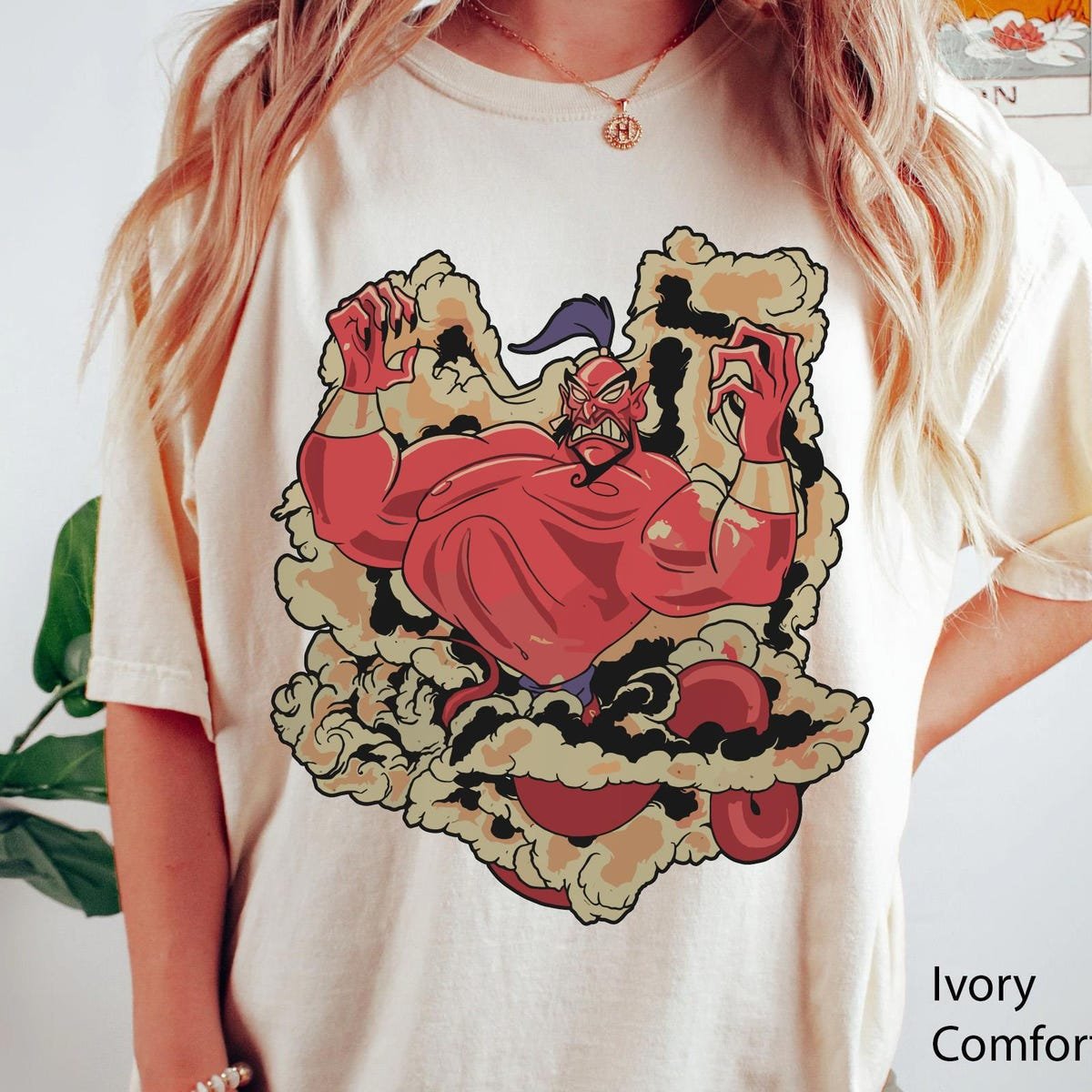 Vintage Disney Aladdin T-Shirt 90s Genie Retro Jafar Magic Lamp Design