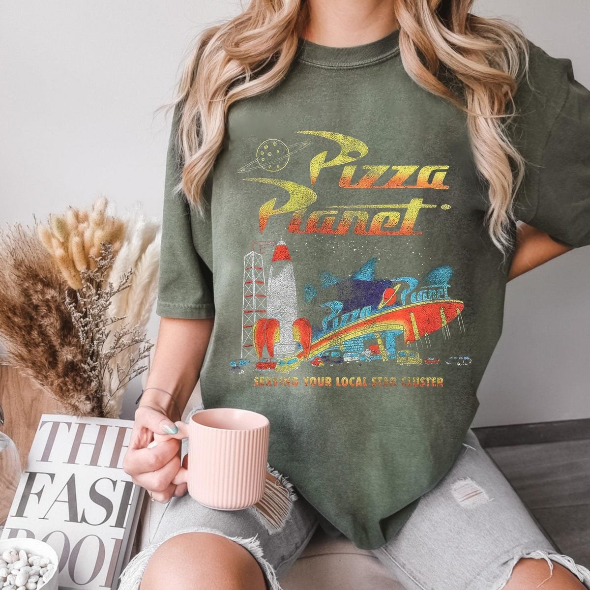 Vintage Disney Pizza Planet Shirt Toy Story Aliens Disneyland 2024 Tee