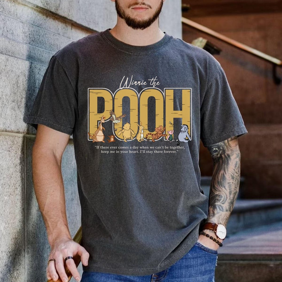 Winnie The Pooh T-shirt Retro Style Featuring Piglet Tigger Eeyore