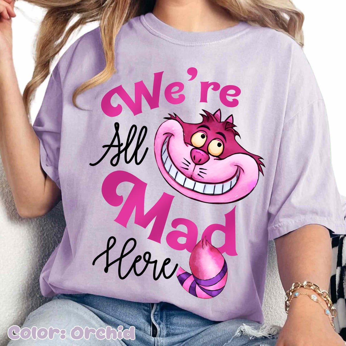 Alice In Wonderland Shirt Mad Here Cheshire Cat Tee Disneyland 2025
