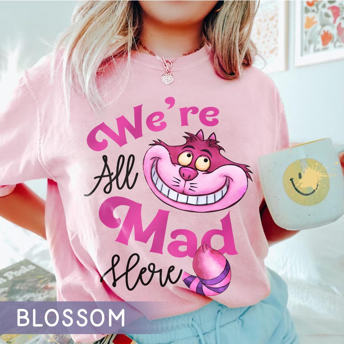 Alice In Wonderland Shirt Mad Here Cheshire Cat Tee Disneyland 2025