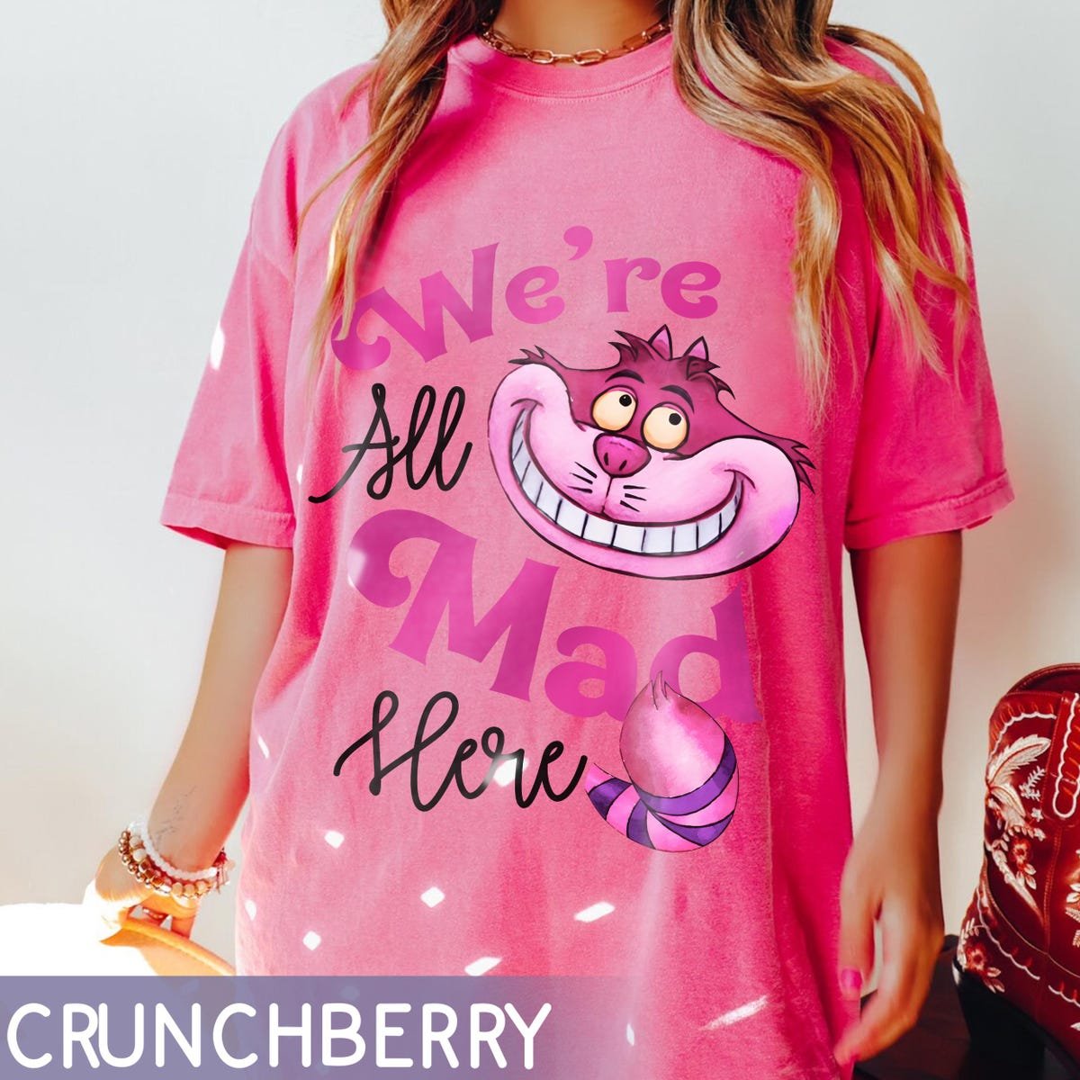 Alice In Wonderland Shirt Mad Here Cheshire Cat Tee Disneyland 2025