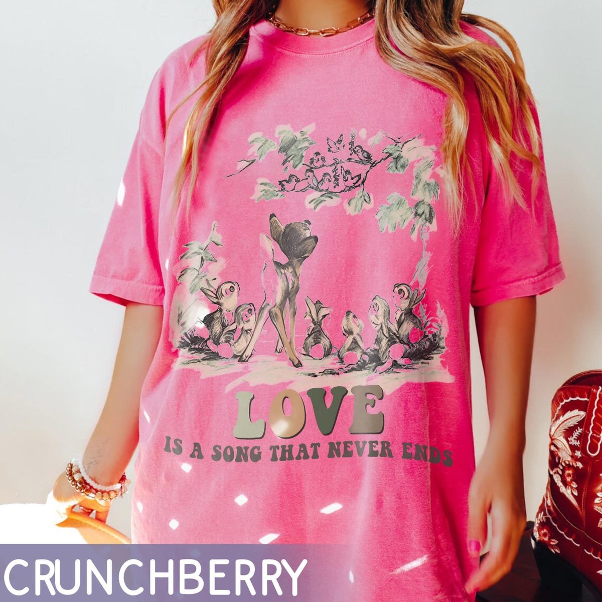 Bambi Love Shirt Classic Quote Vintage Woodland Graphic Tee