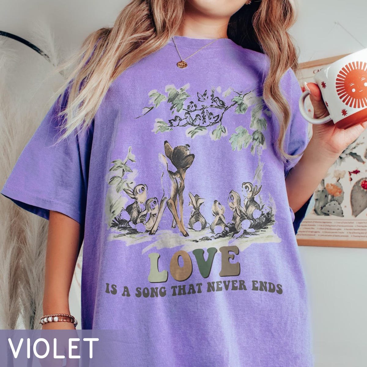 Bambi Love Shirt Classic Quote Vintage Woodland Graphic Tee