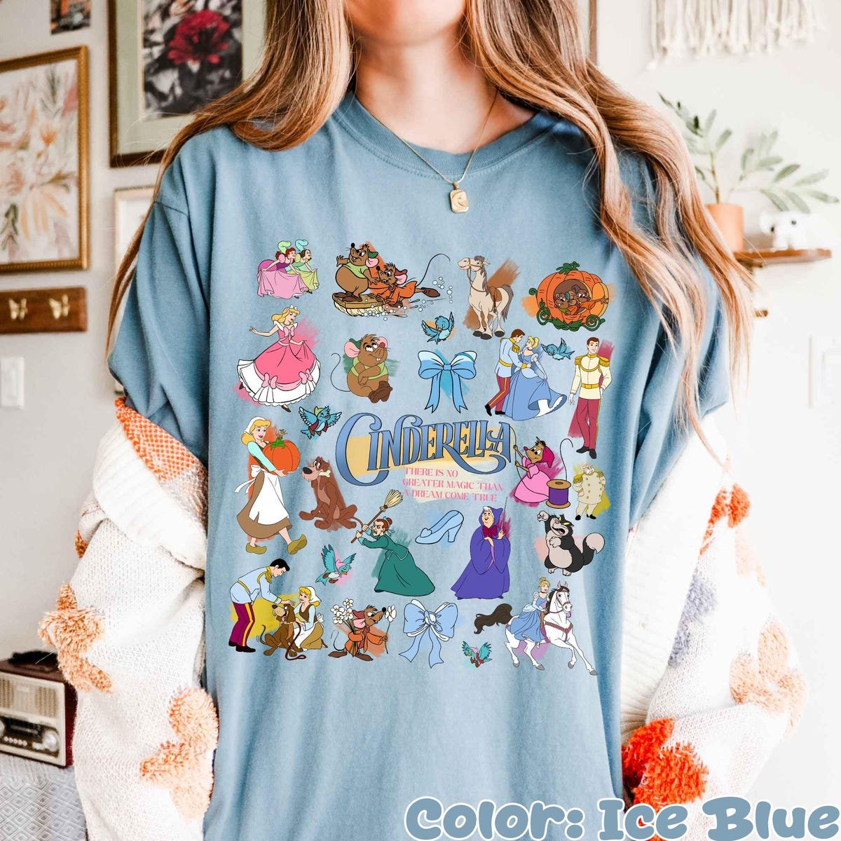 Cinderella Vintage Ink Paint Shirt Disneyland Coquette Tee 1950s Style