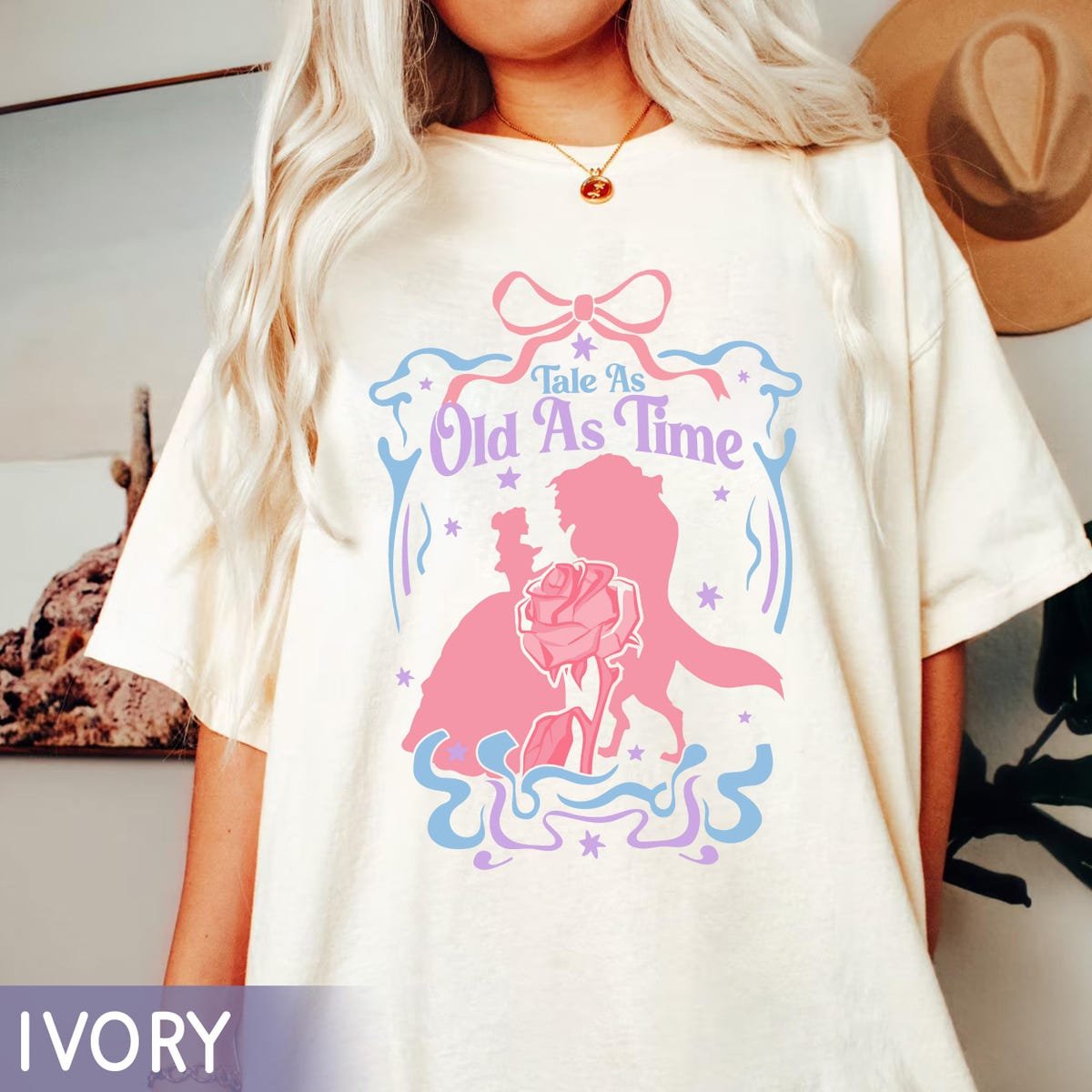 Disney Beauty And The Beast Shirt Retro Belle Beast Silhouette Tee