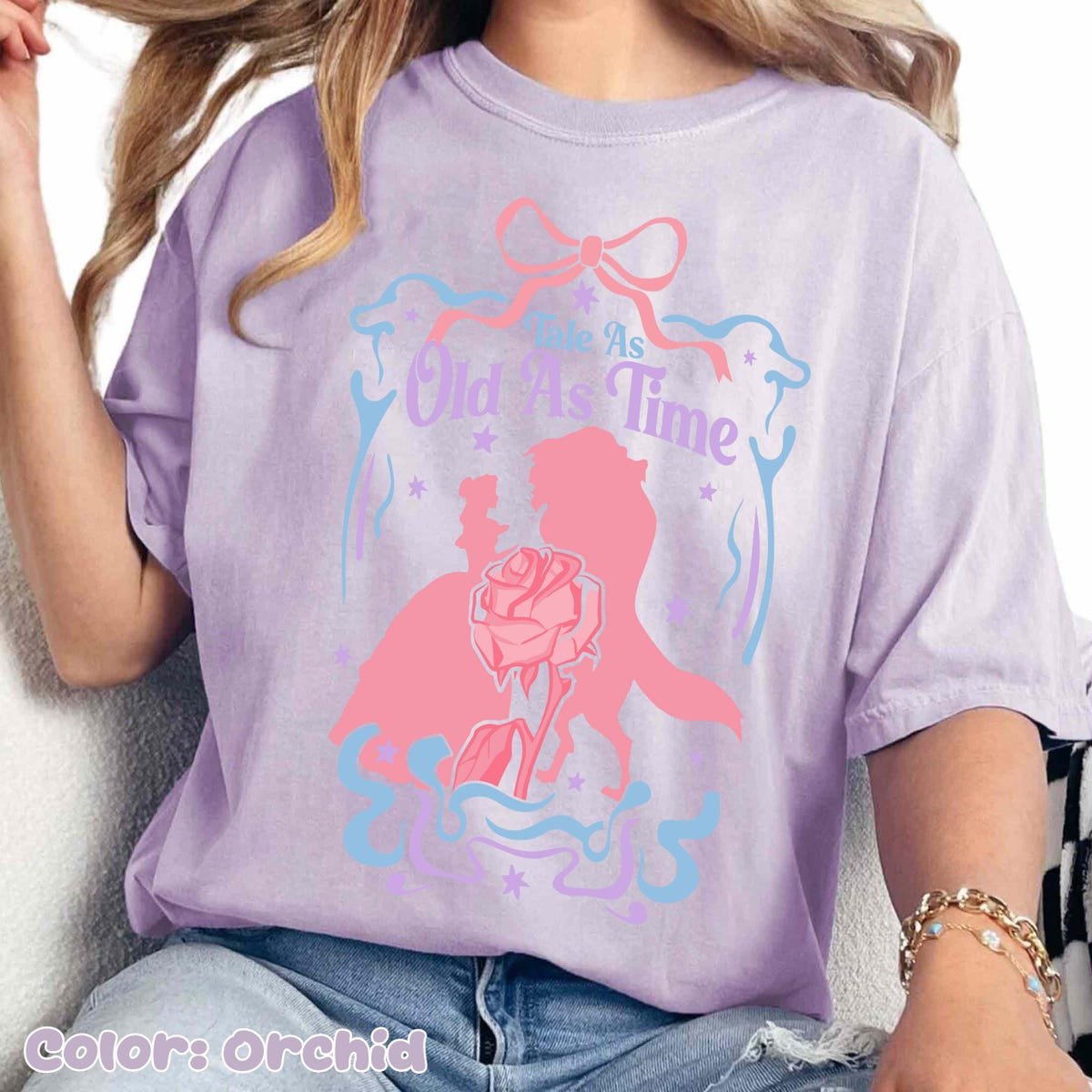 Disney Beauty And The Beast Shirt Retro Belle Beast Silhouette Tee