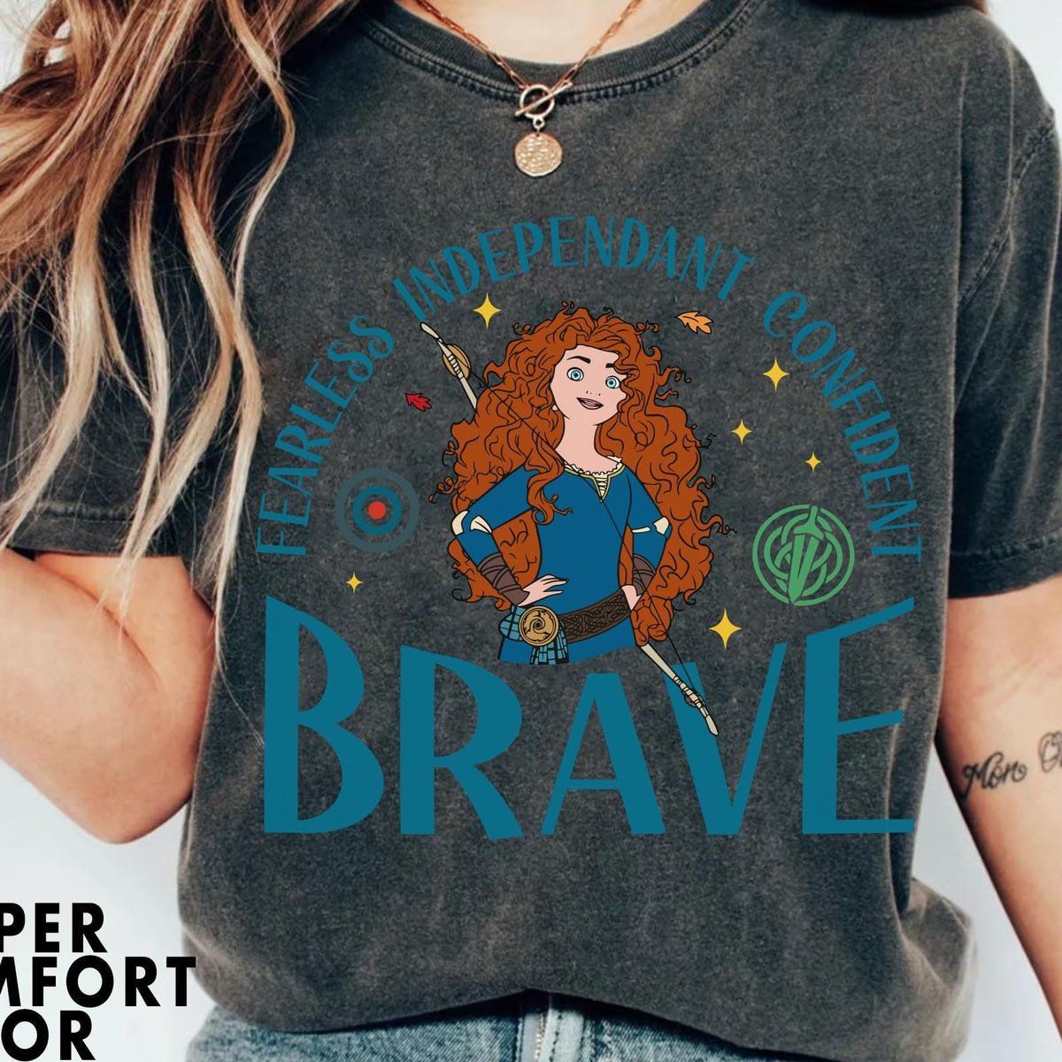 Disney Brave Merida Shirt Fearless Confident Princess Tee
