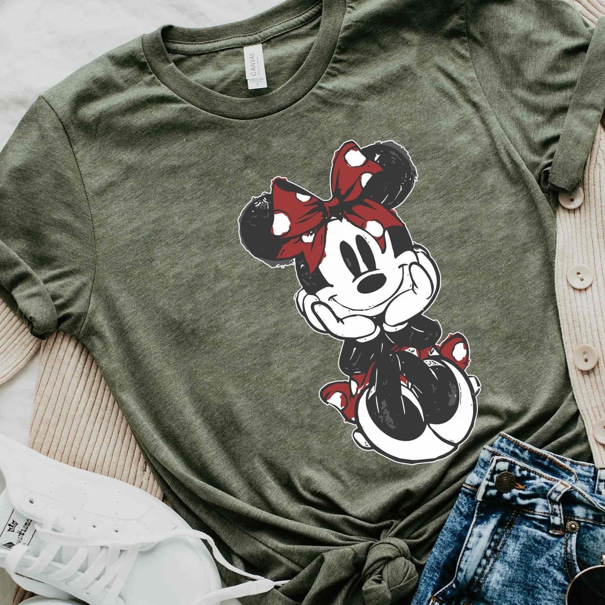 Disney Christmas Shirt Minnie Mouse Holiday Tee Disneyland 2024