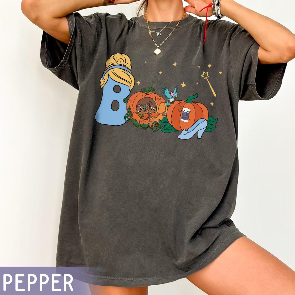 Disney Cinderella Halloween Shirt Jaq Gus Pumpkin Tee Spooky Season 2025