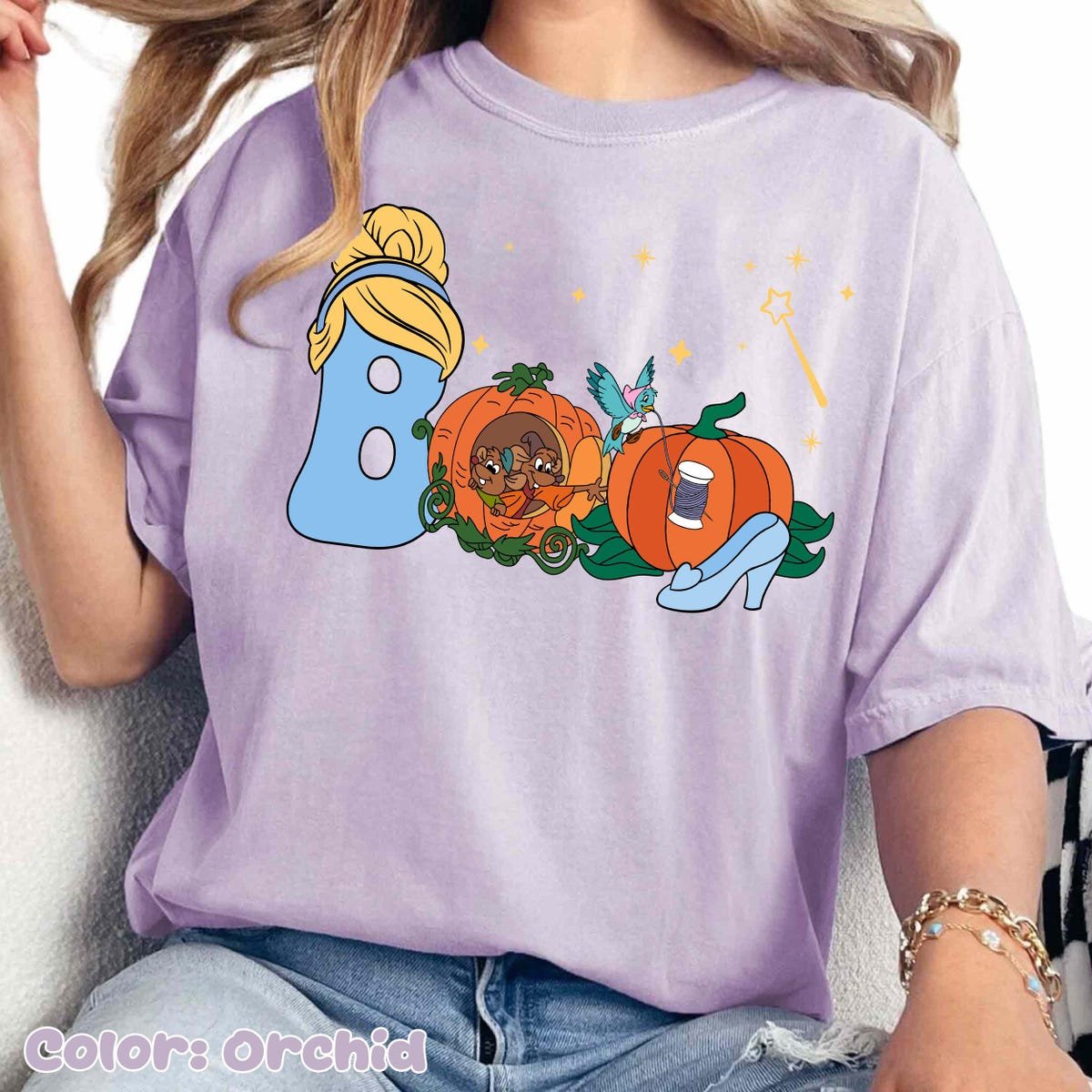 Disney Cinderella Halloween Shirt Jaq Gus Pumpkin Tee Spooky Season 2025