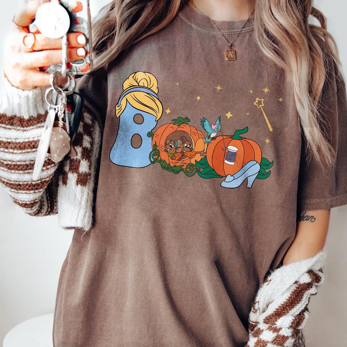 Disney Cinderella Halloween Shirt Jaq Gus Pumpkin Tee Spooky Season 2025