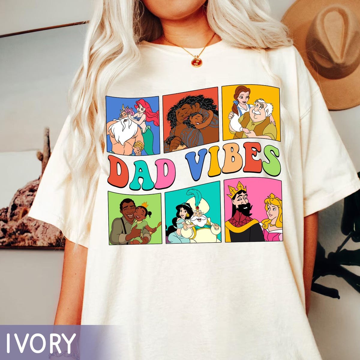 Disney Dad Vibes Shirt Retro Princess Father's Day Gift for Dad 2025