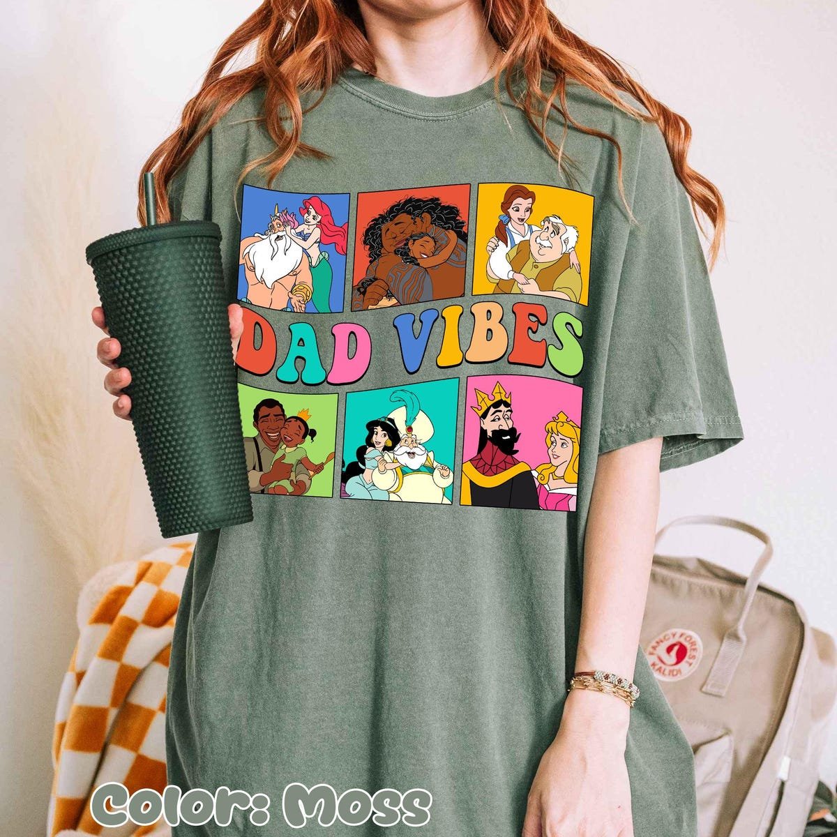 Disney Dad Vibes Shirt Retro Princess Father's Day Gift for Dad 2025