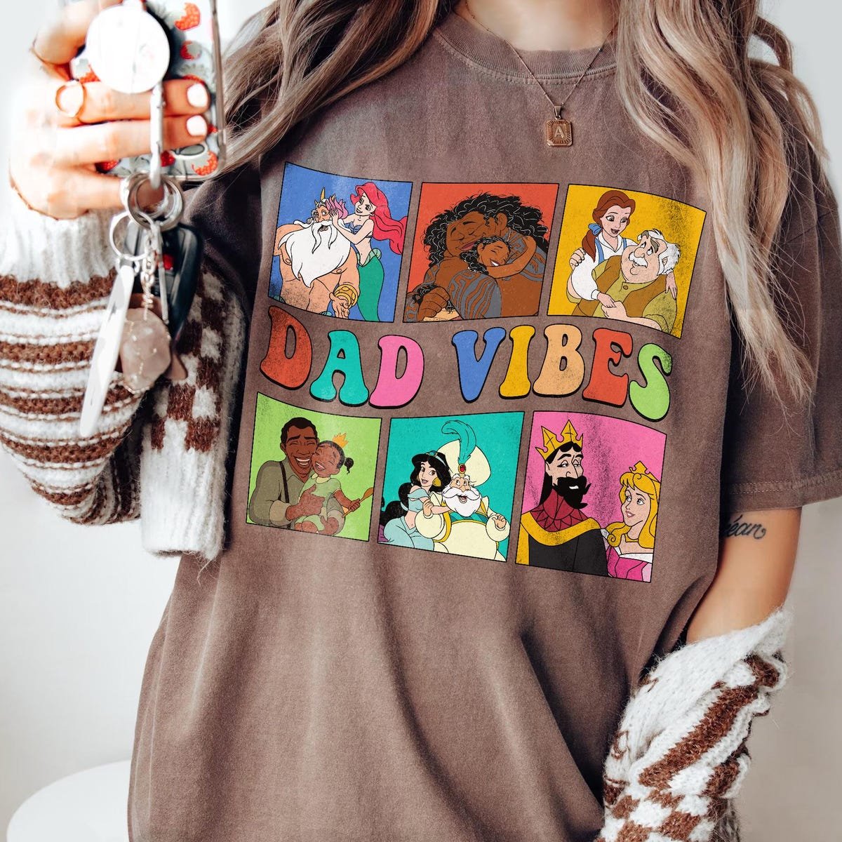 Disney Dad Vibes Shirt Retro Princess Father's Day Gift for Dad 2025