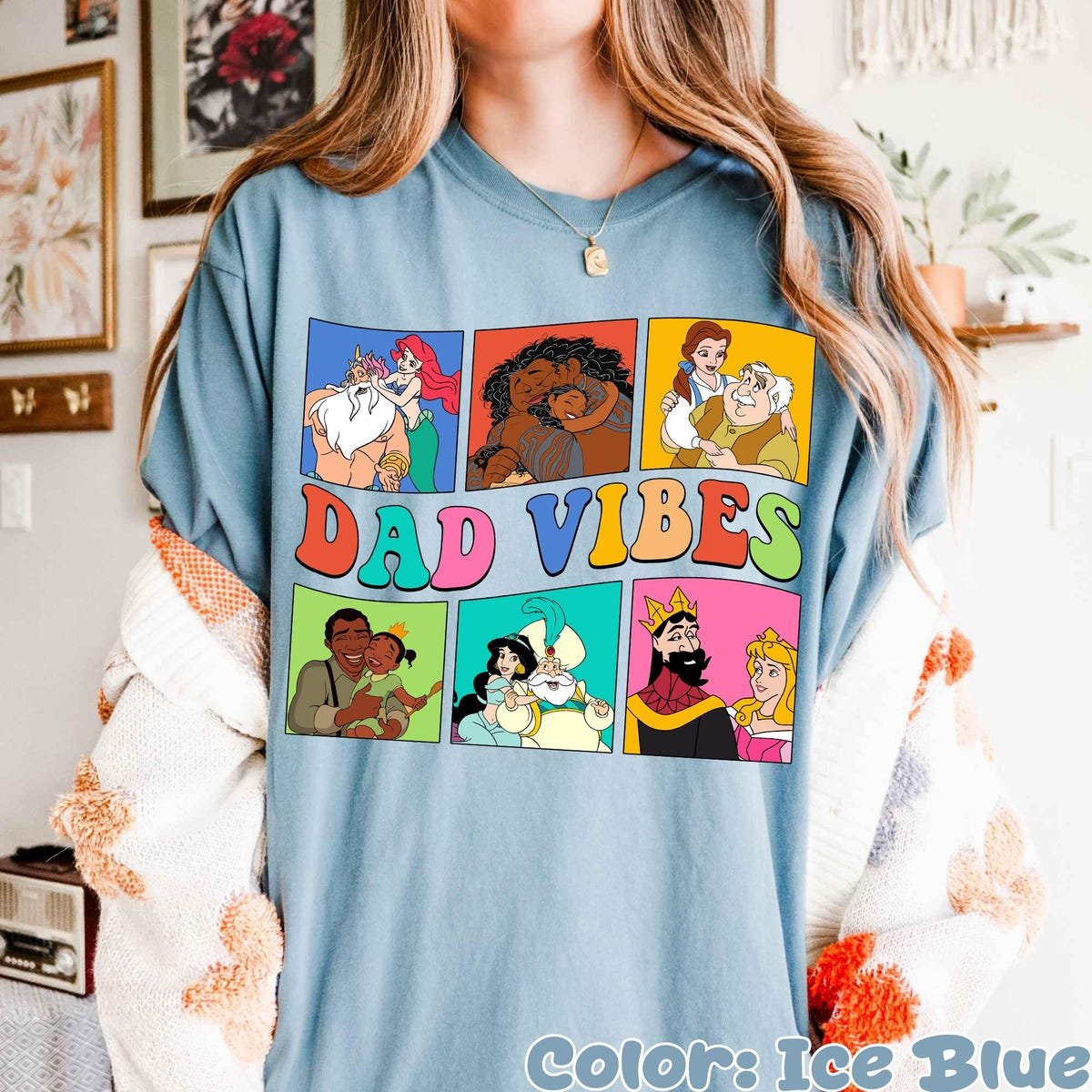 Disney Dad Vibes Shirt Retro Princess Father's Day Gift for Dad 2025