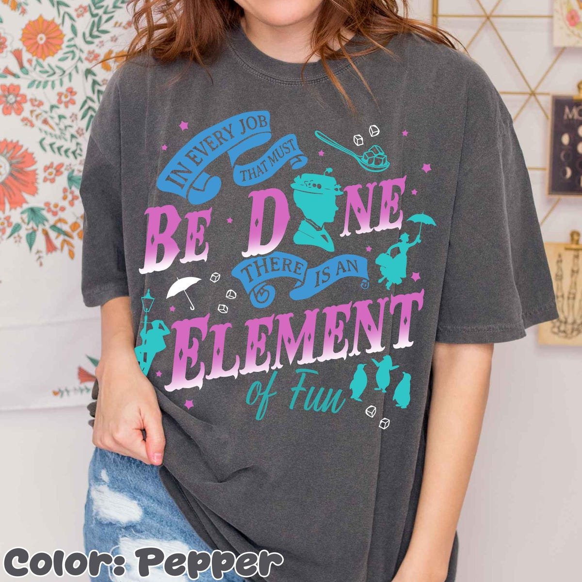 Disney Mary Poppins Spoonful Of Sugar Shirt Disneyland Family Tee