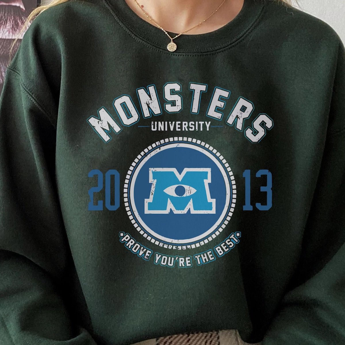Disney Monsters Inc Sweatshirt Vintage Mike Sulley University Logo
