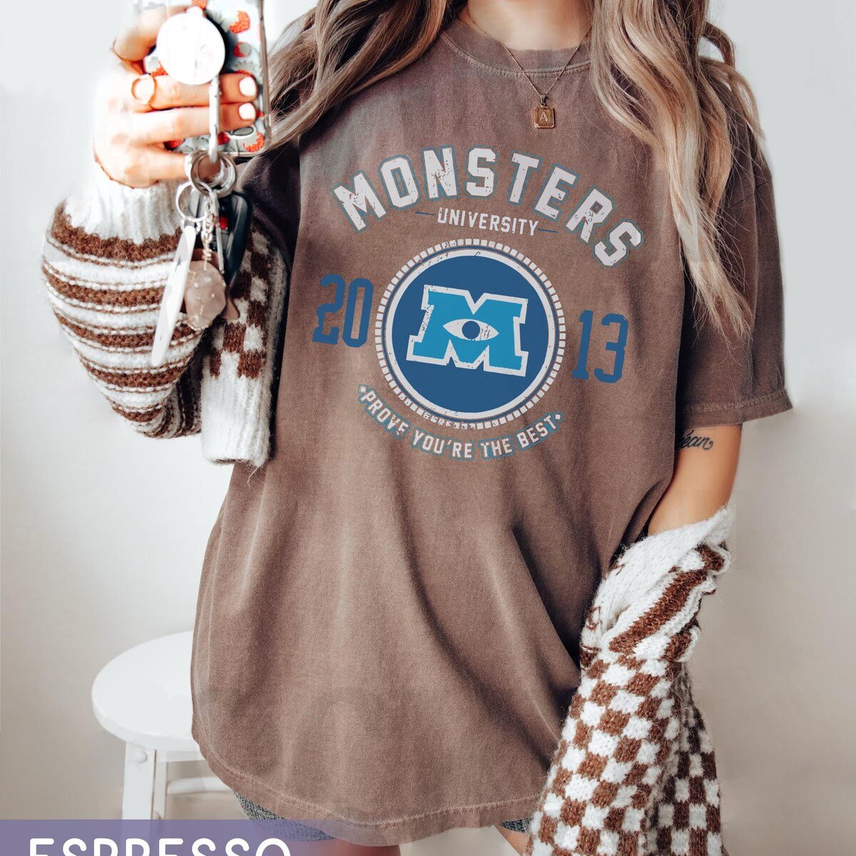Disney Monsters Inc Sweatshirt Vintage Mike Sulley University Logo