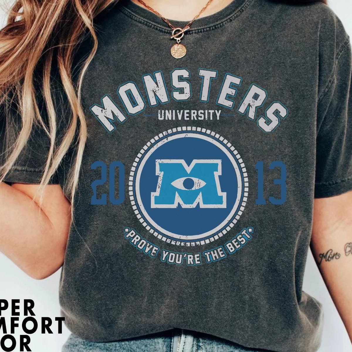 Disney Monsters Inc Sweatshirt Vintage Mike Sulley University Logo