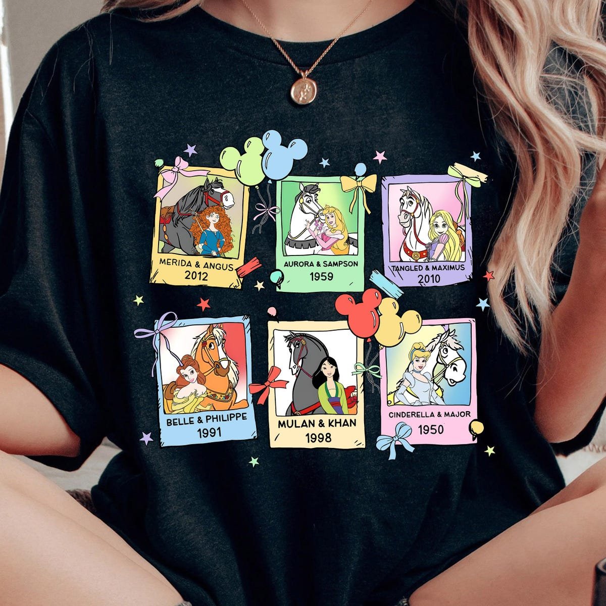 Disney Princess Horse Shirt Family Trip Matching 2025 Tee