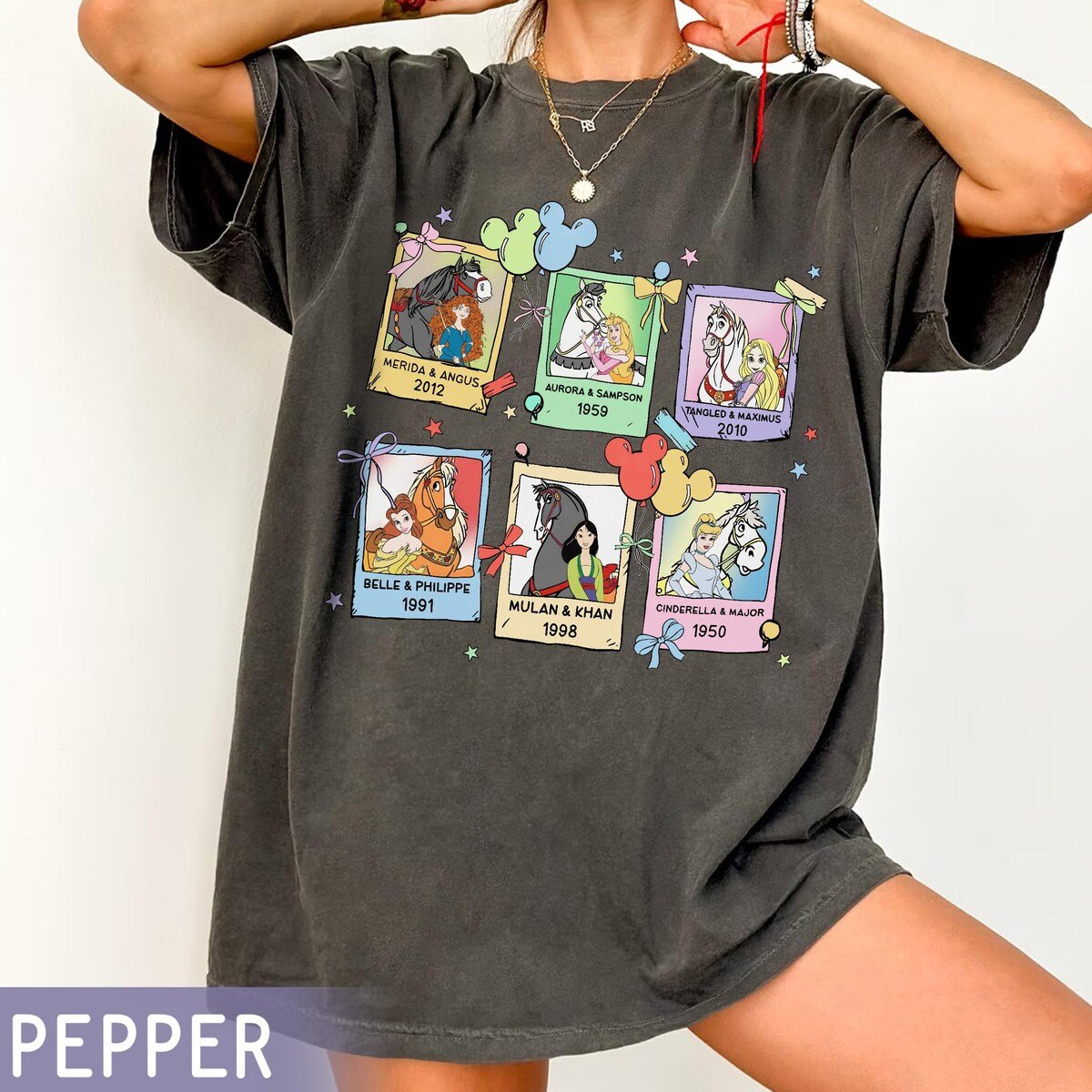 Disney Princess Horse Shirt Family Trip Matching 2025 Tee