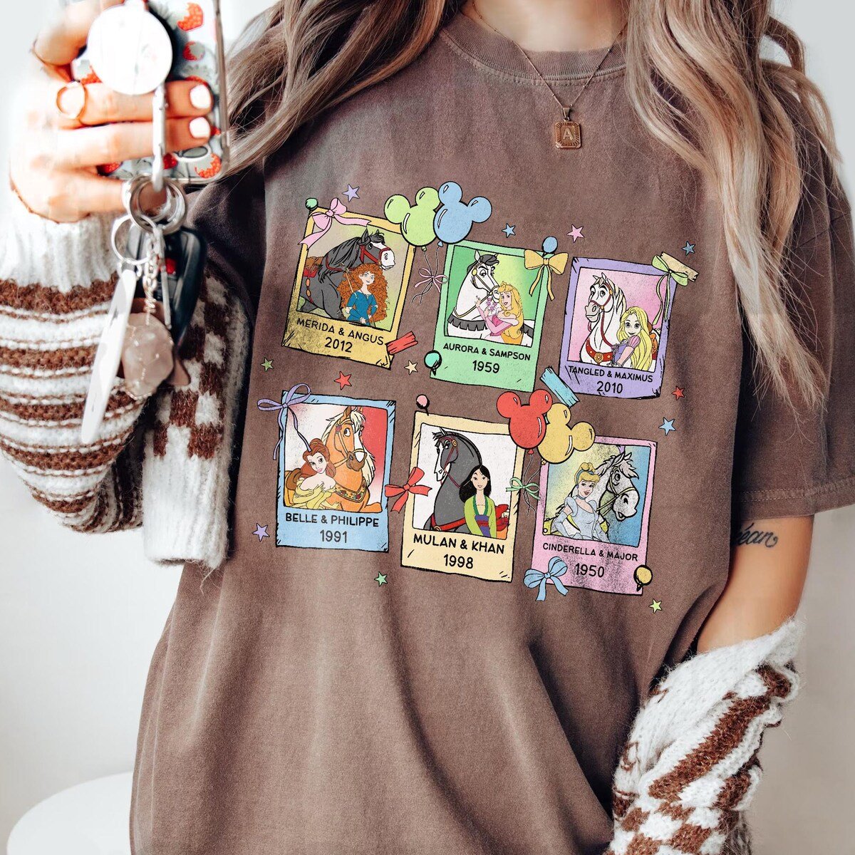 Disney Princess Horse Shirt Family Trip Matching 2025 Tee
