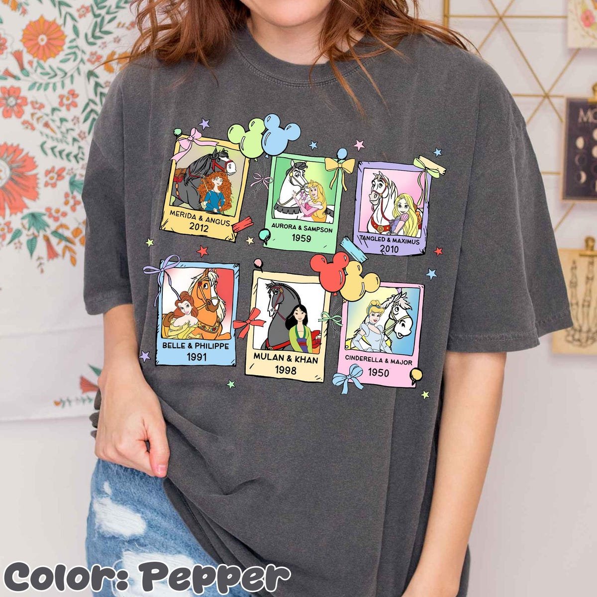 Disney Princess Horse Shirt Family Trip Matching 2025 Tee