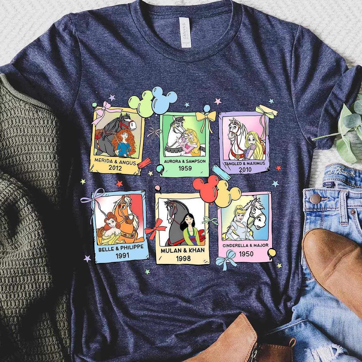 Disney Princess Horse Shirt Family Trip Matching 2025 Tee