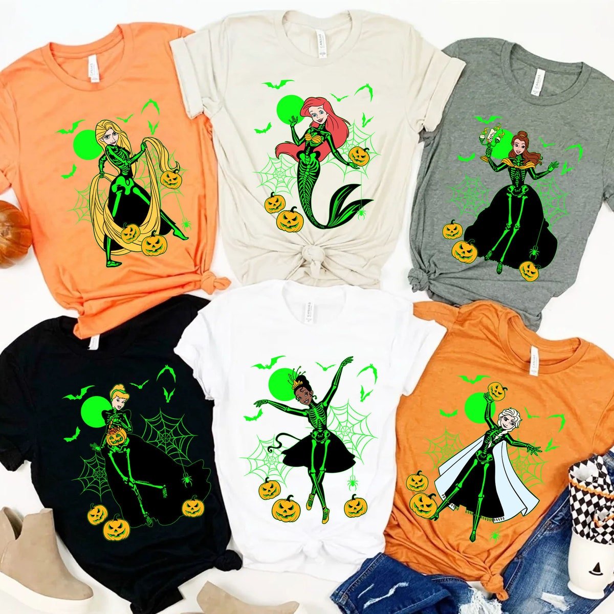 Disney Princess Skeleton Halloween Shirt Mickey's Not So Scary Party