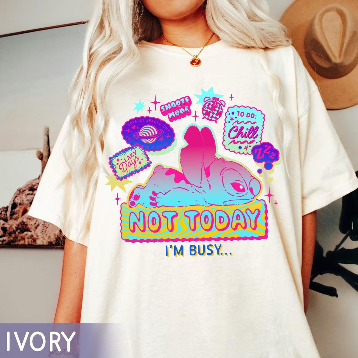 Disney Stitch Busy Shirt Neon Retro Lilo And Stitch Tee Disneyland Outfit