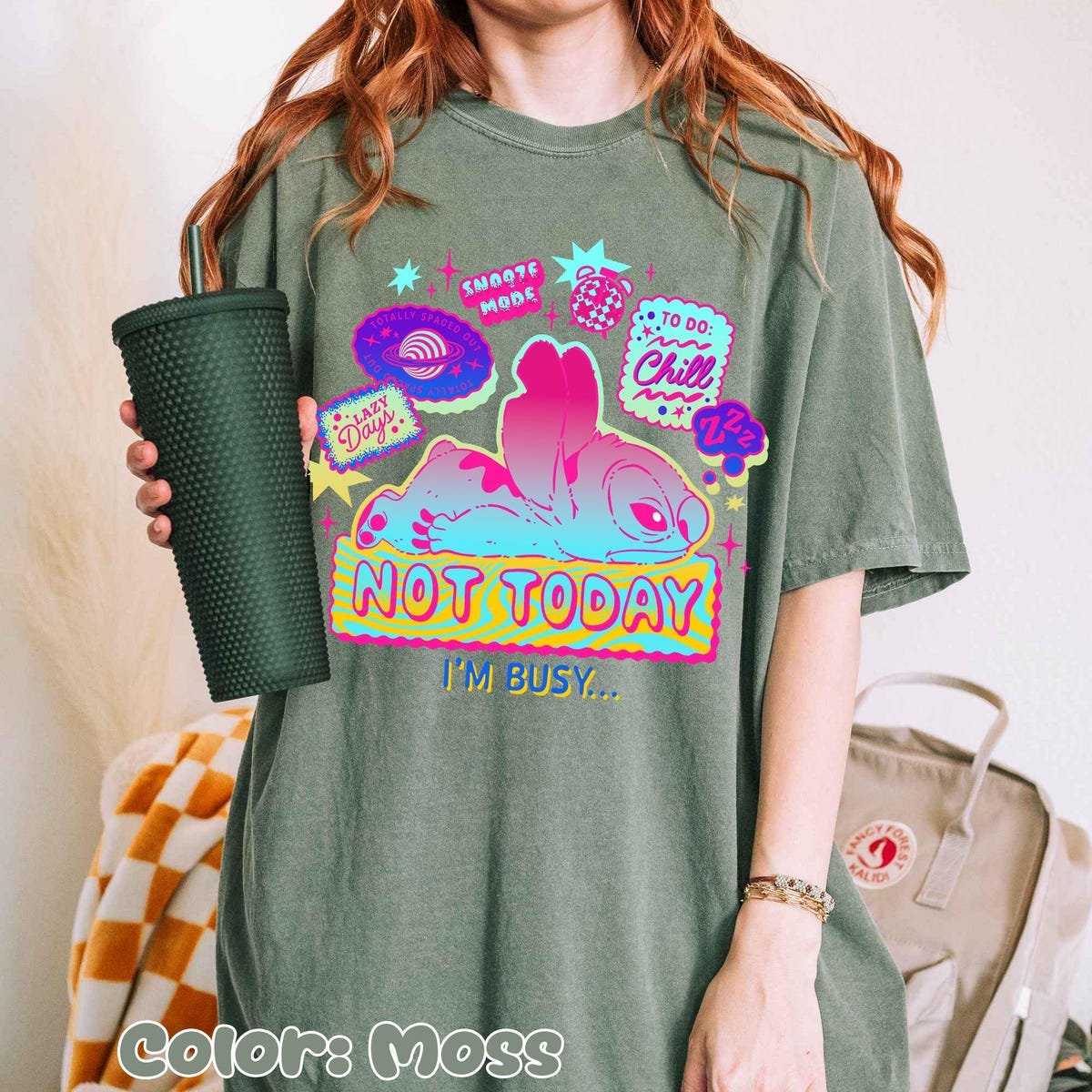 Disney Stitch Busy Shirt Neon Retro Lilo And Stitch Tee Disneyland Outfit