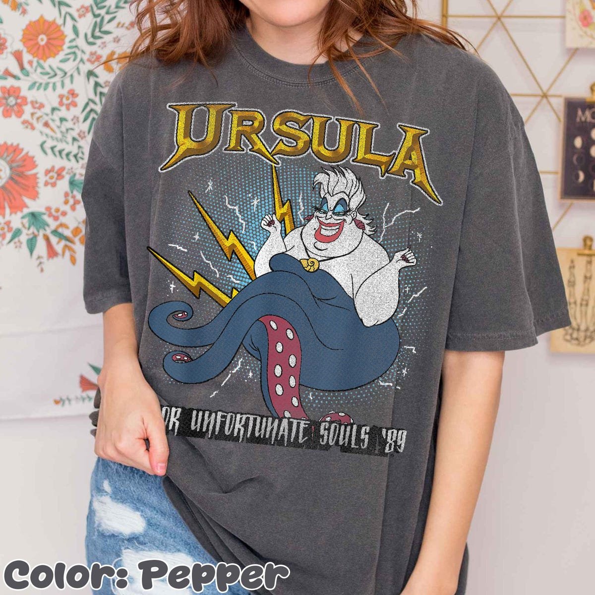 Disney Ursula Shirt Little Mermaid Villain Portrait Tee Vintage Graphic