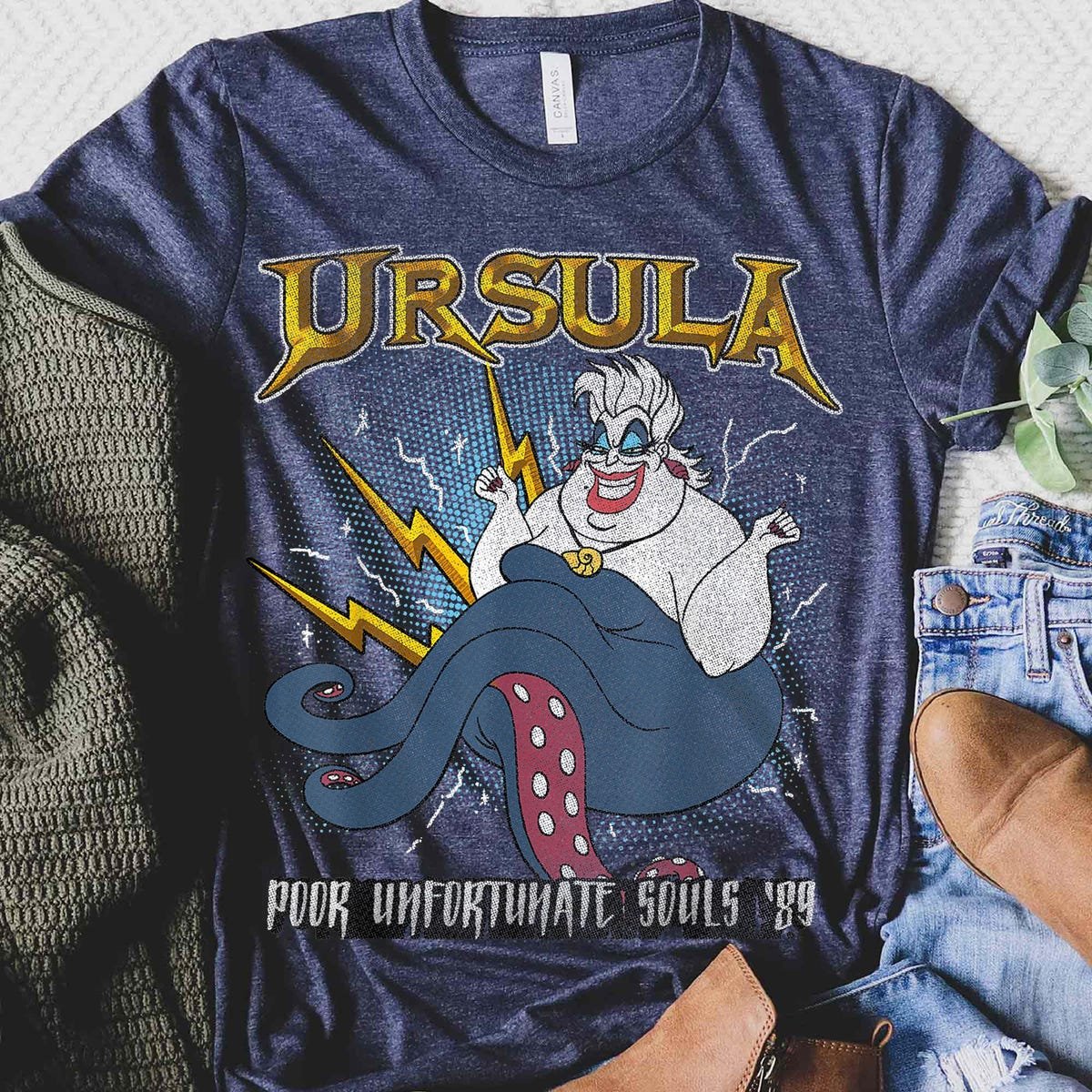 Disney Ursula Shirt Little Mermaid Villain Portrait Tee Vintage Graphic