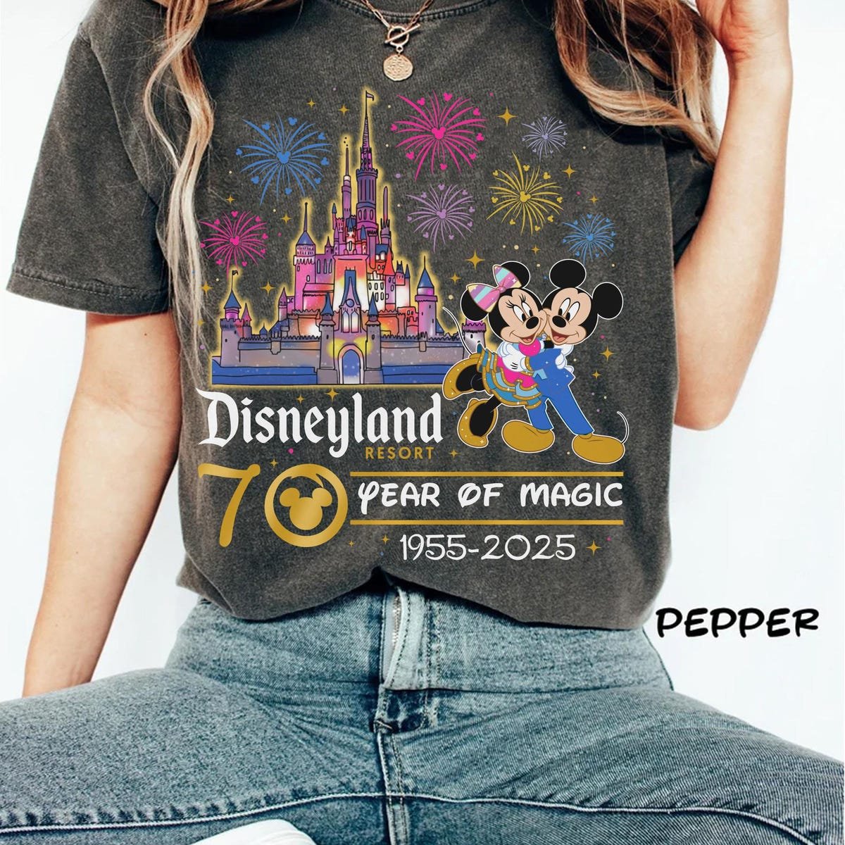 Disneyland 70th Anniversary Shirt Mickey Friends Family Vacation 2025
