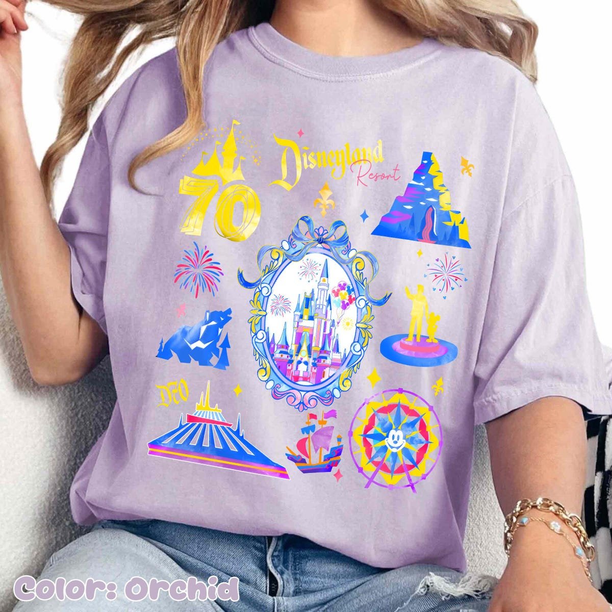 Disneyland 70th Anniversary Shirt Sleeping Beauty Castle Graphic Tee