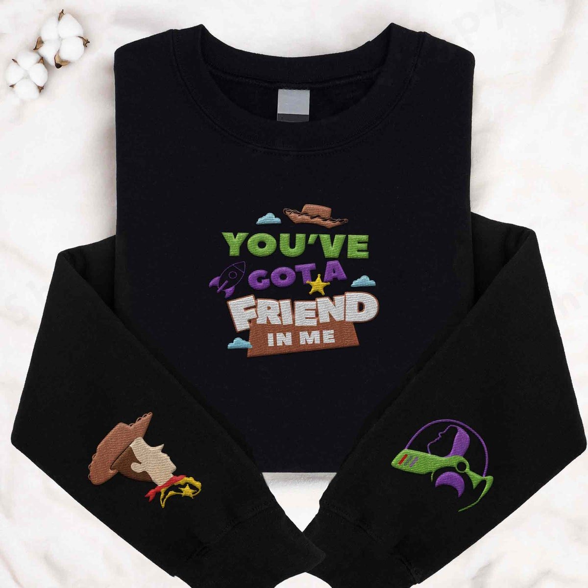 Embroidered Toy Story Sweatshirt Buzz Lightyear Woody Disney Trip Shirt