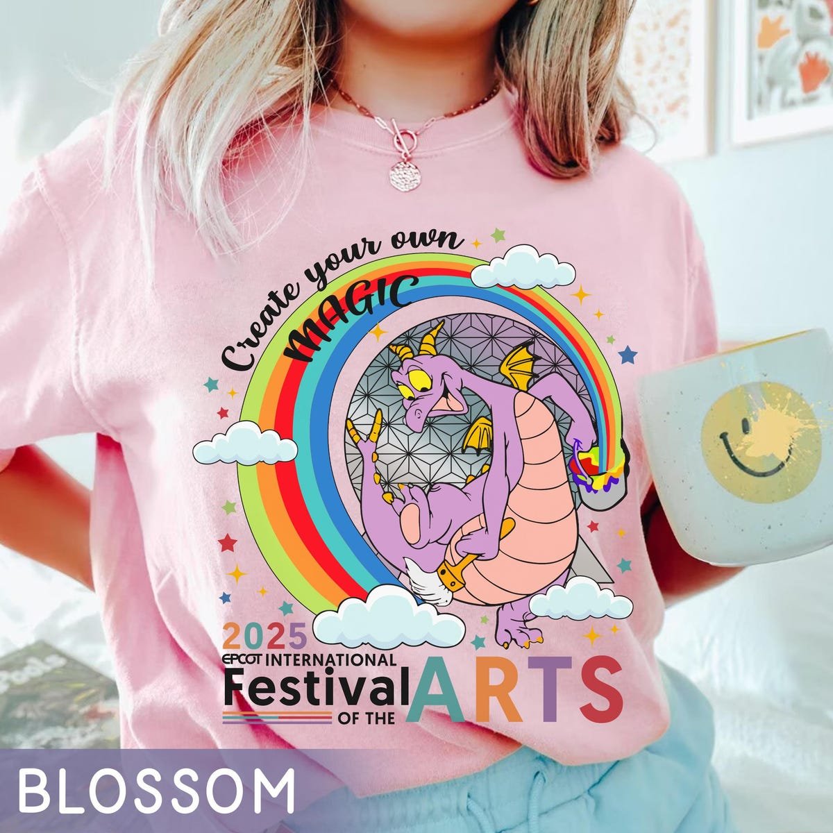 Epcot Figment Shirt Disney Magic Festival Arts Purple Dragon Rainbow