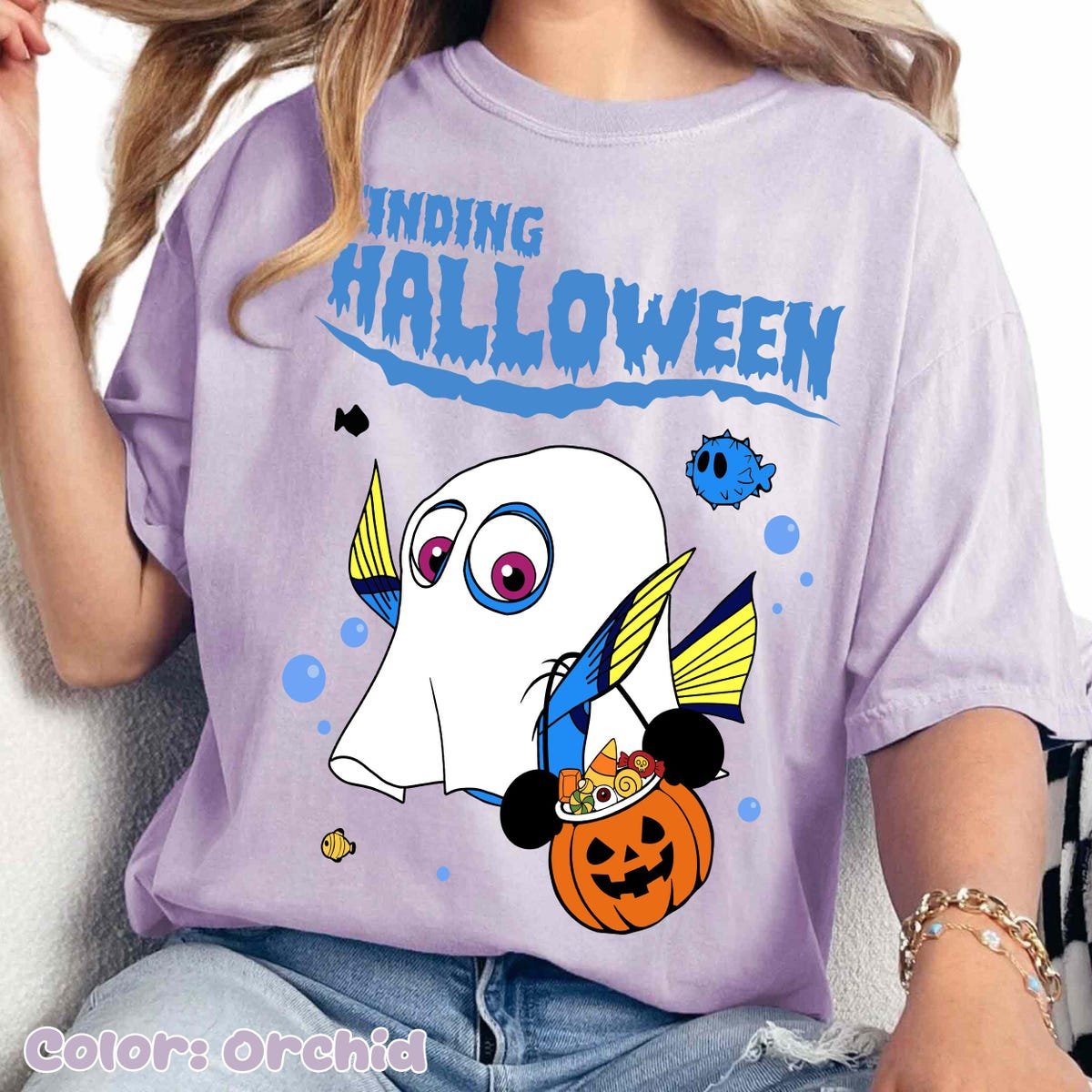 Finding Dory Halloween Shirt Boo Ghost Mickey Pumpkin Tee