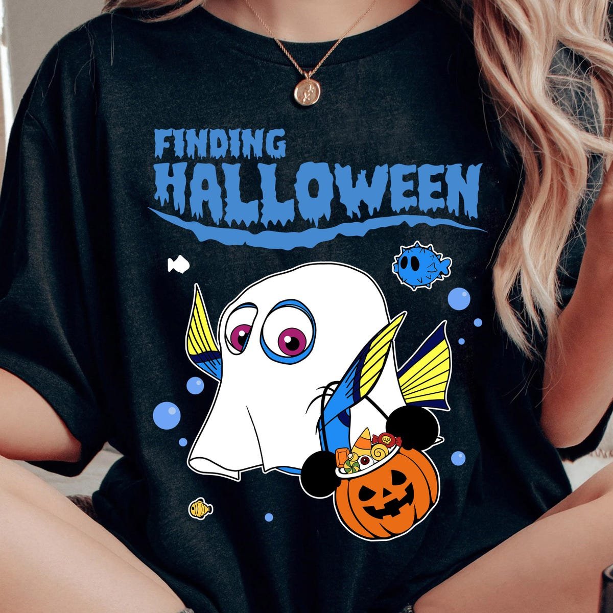 Finding Dory Halloween Shirt Boo Ghost Mickey Pumpkin Tee