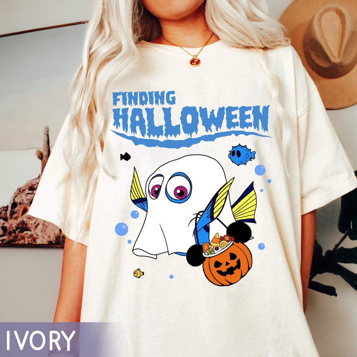 Finding Dory Halloween Shirt Boo Ghost Mickey Pumpkin Tee