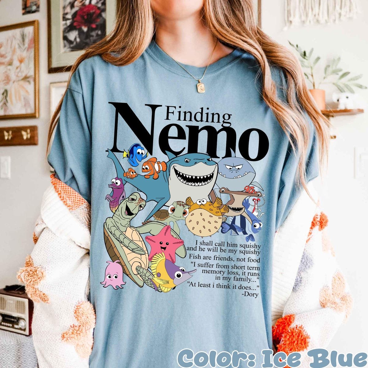 Finding Nemo Character Shirt Dory Bruce Crush Family Trip Tee 2025