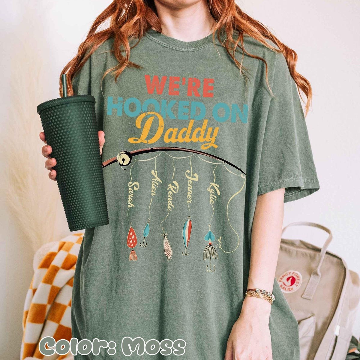 Fishing Dad Shirt Custom Names Father's Day Gift Papa T-Shirt 2025