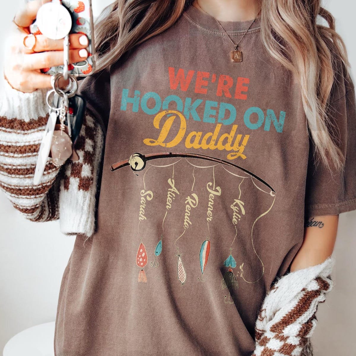 Fishing Dad Shirt Custom Names Father's Day Gift Papa T-Shirt 2025