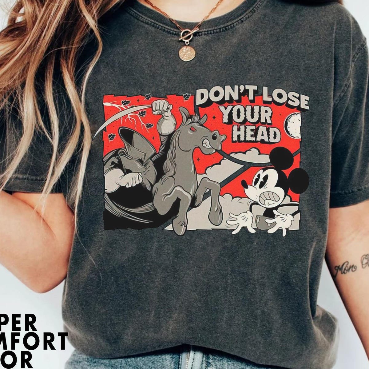 Headless Horseman Disney Halloween Shirt Mickey Mouse Spooky Tee