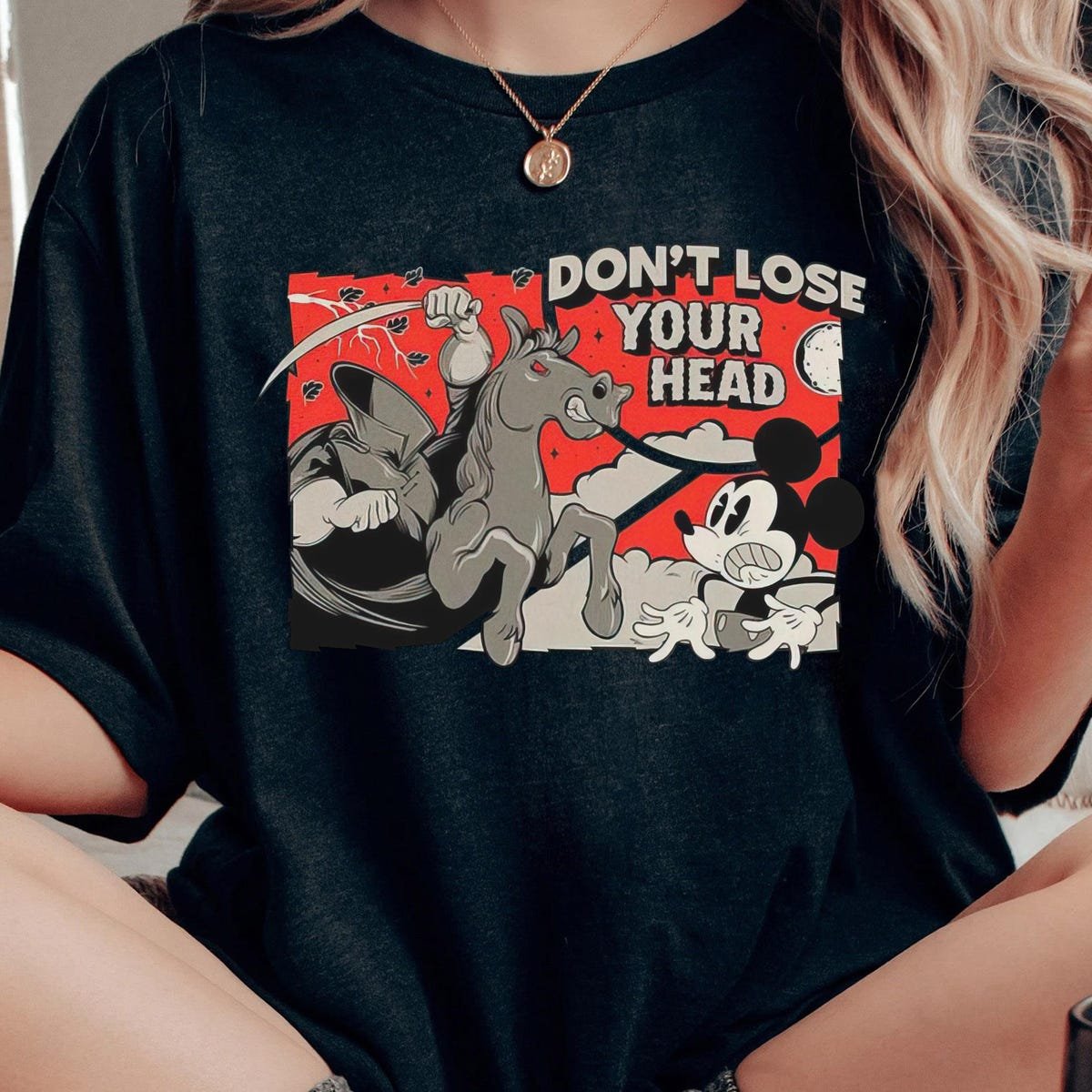 Headless Horseman Disney Halloween Shirt Mickey Mouse Spooky Tee