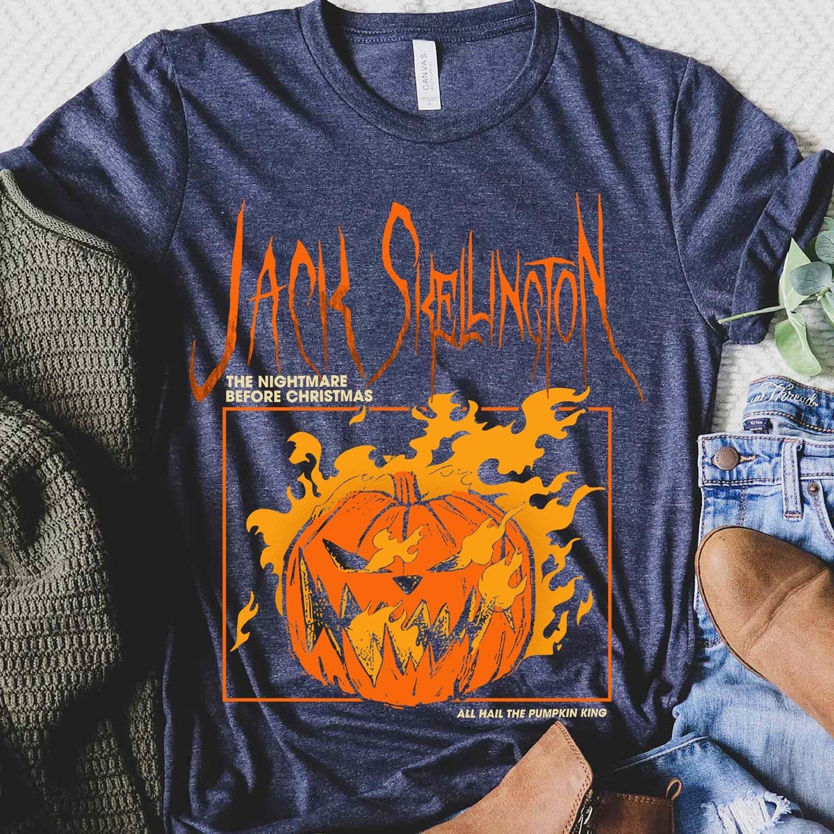 Jack Skellington Pumpkin Shirt - Nightmare Before Christmas Halloween Tee